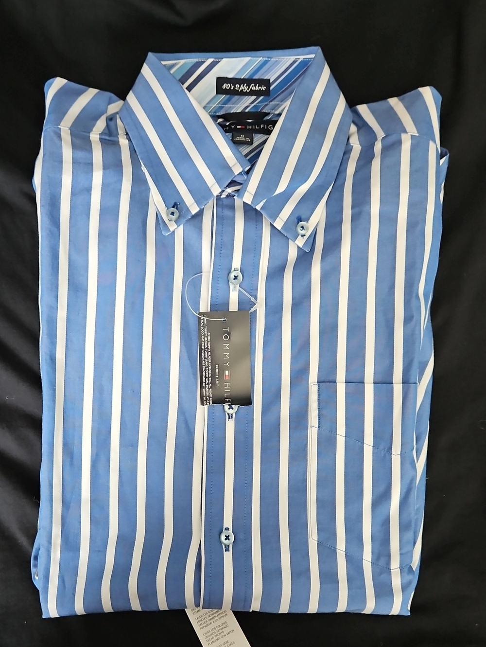 Men's Striped Tommy Hilfiger Long Sleeve Dress Shirt